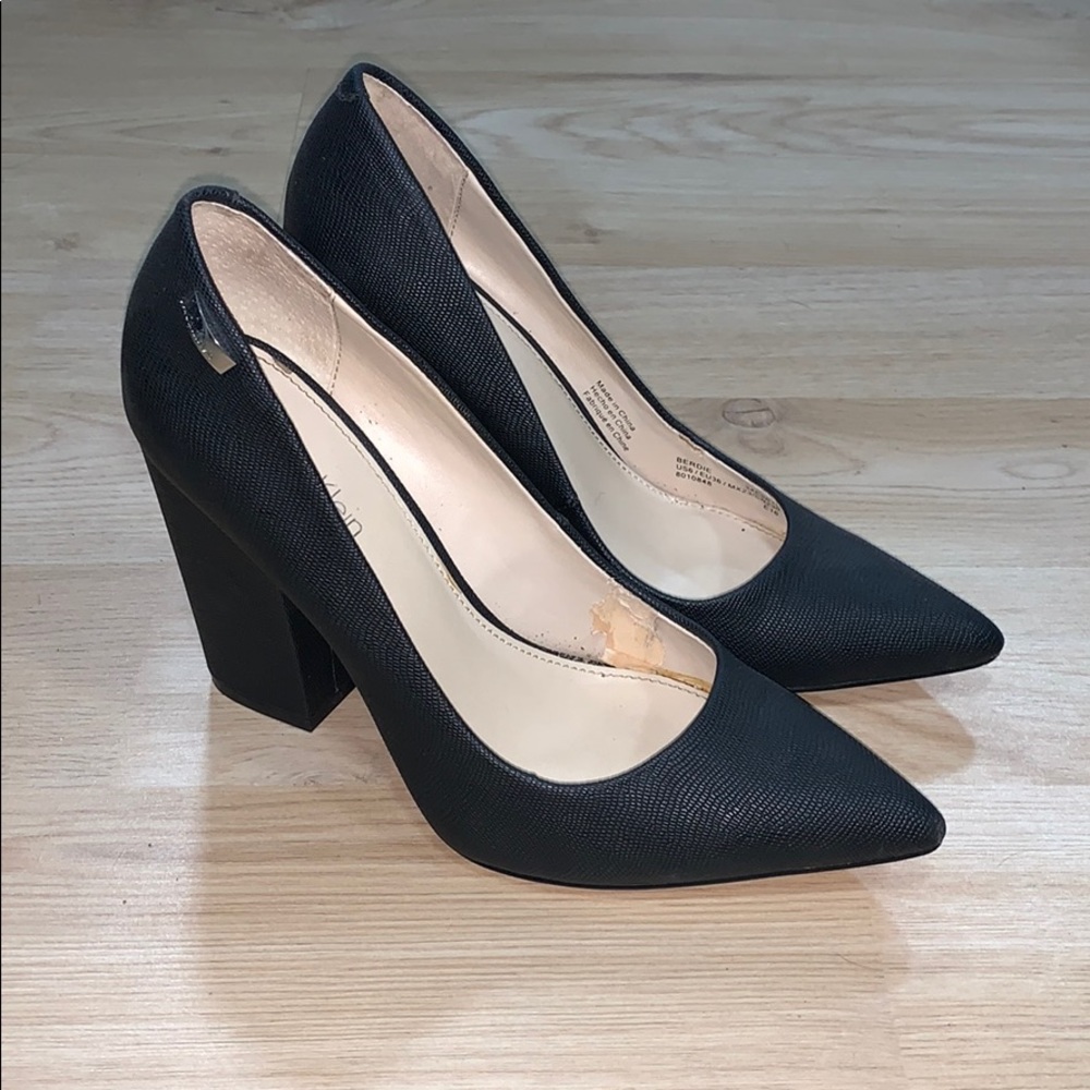 Calvin Klein Black Croc Leather Heels